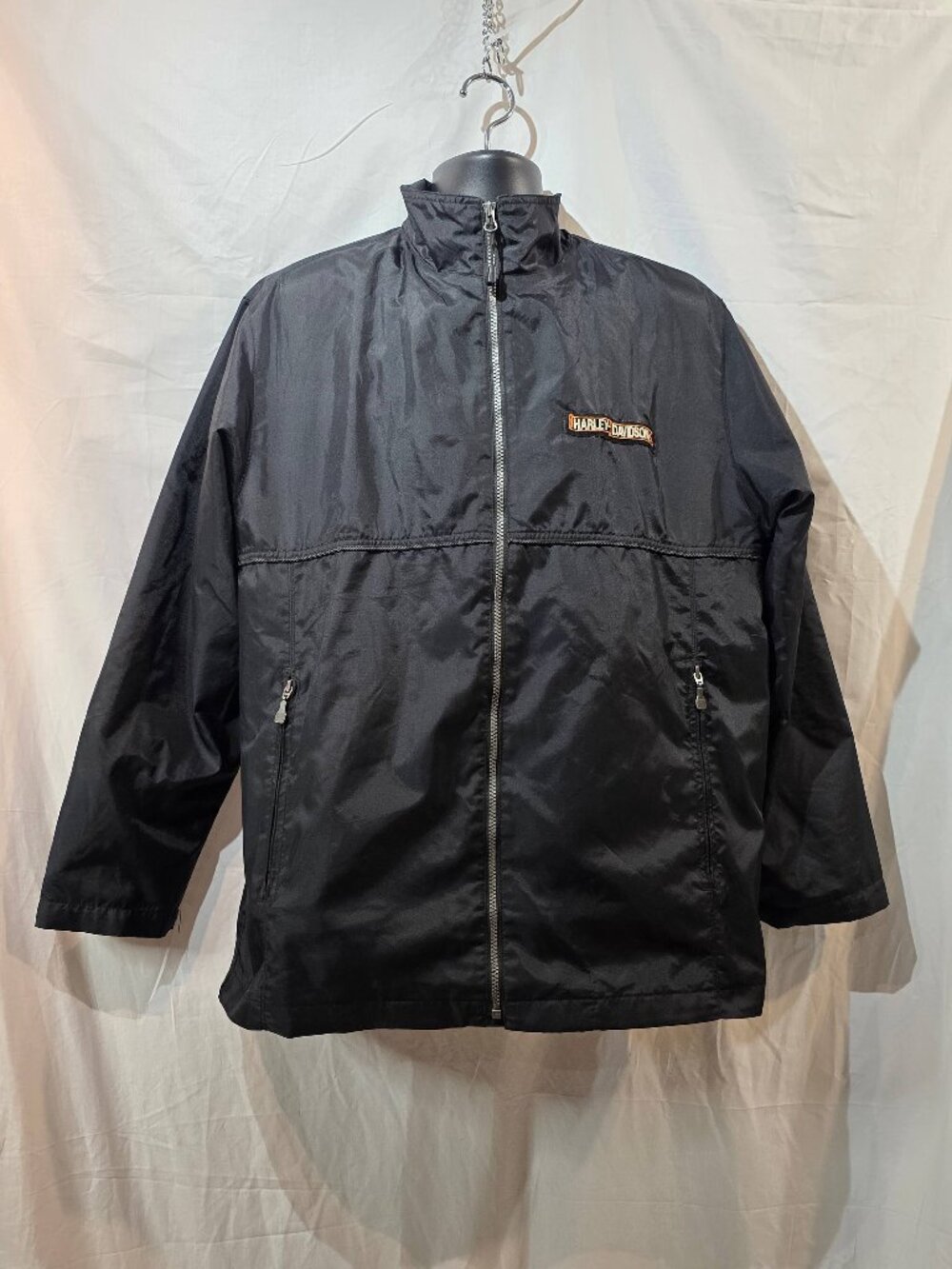 Harley-Davidson North End Black Lightweight Windbreaker Jacket Men Size M